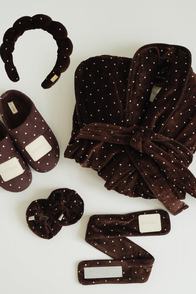 Full GRWM Set in Brown Polkadot